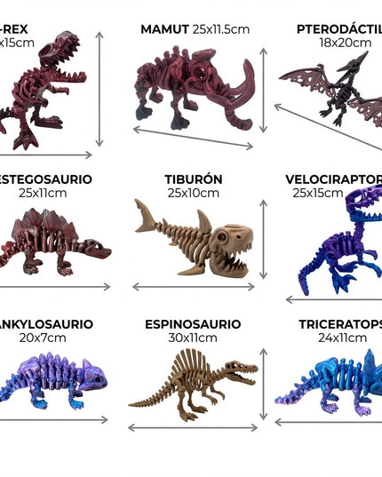Mega Colección | 10 Dinosaurios Articulados | HUNNER