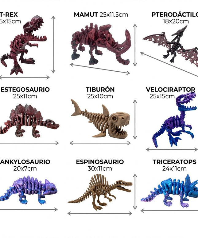 Mega Colección | 10 Dinosaurios Articulados | HUNNER